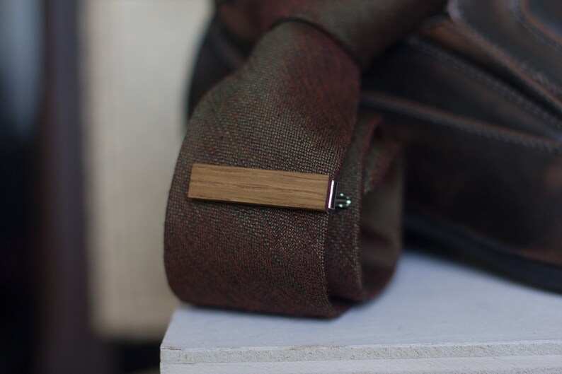 Tie Clip Wooden Handmade white Oak - Etsy