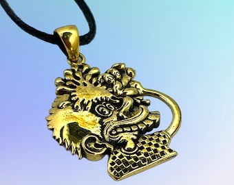 Ice Cream Cone Kid Pendant Cast in Yellow Brass by 100mics