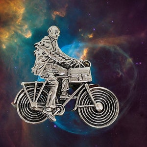 Albert Hofmann Bicycle Day Tribute Pin Cast in Sterling Silver by 100mics
