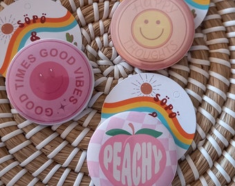 Insignia grande Pin de positividad Insignia de botón de estilo retro