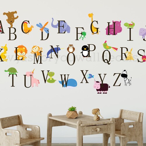 Alphabet Wall Decal Nursery Wall Decal Wall Decal Playroom Etsy Canada