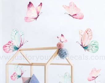 Butterfly Wall Decal, Butterfly Wall Decals, Butterfly Stickers, Watercolor Nursery Wall Decal, Wall Decal, Nursery Wall Decal, 07-0003