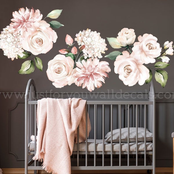 Floral Wall Decals Etsy