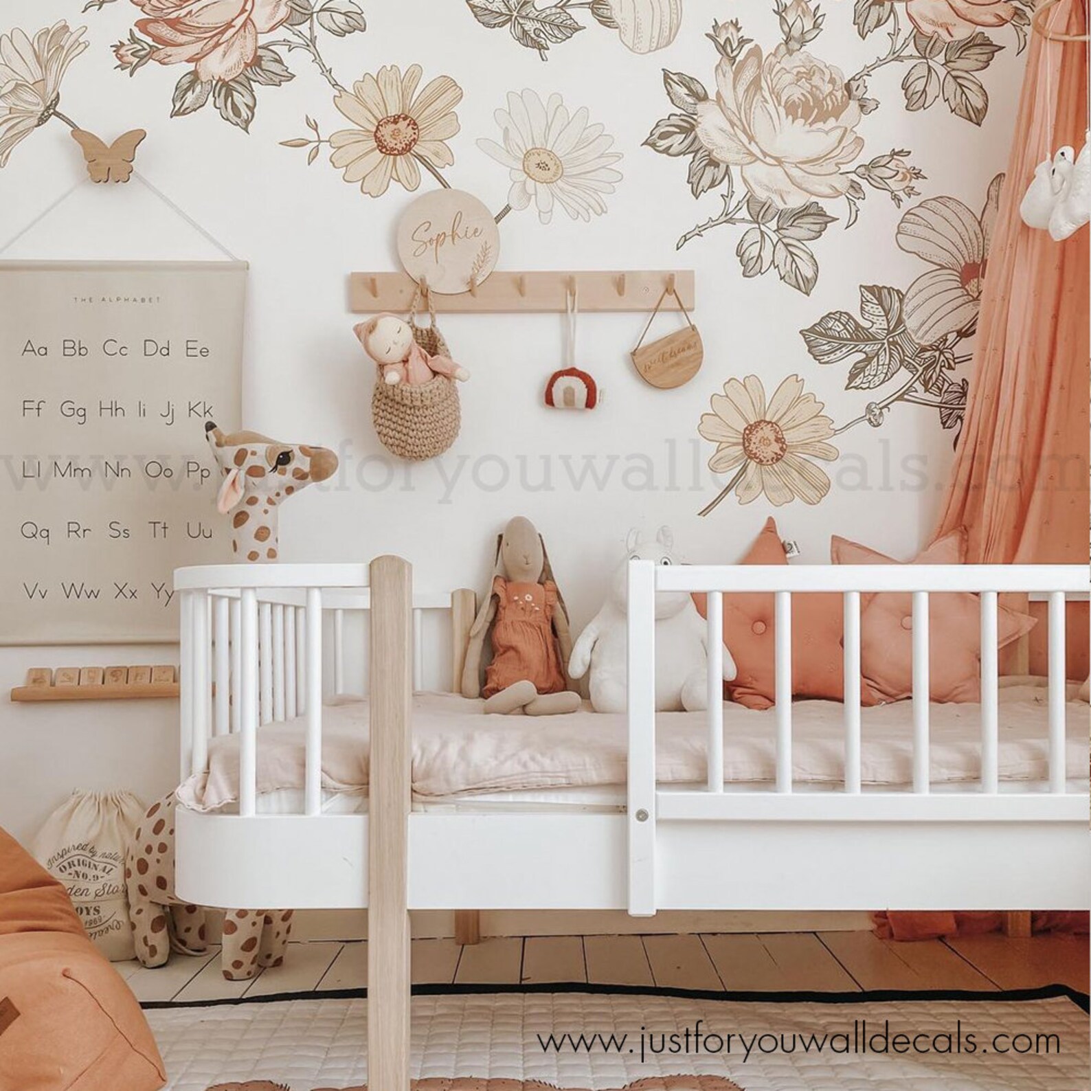 Flower Wall Decals Floral Wall Decals Nursery Wall Decal Etsy