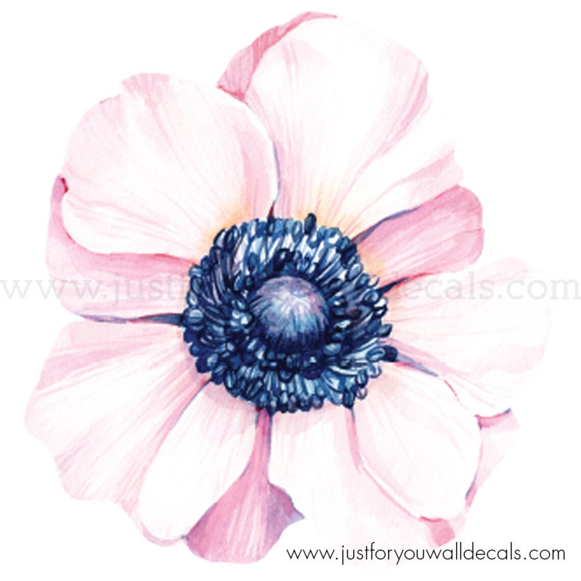 Flower Wall Decal Floral Wall Decal Watercolor Wall Decals Etsy