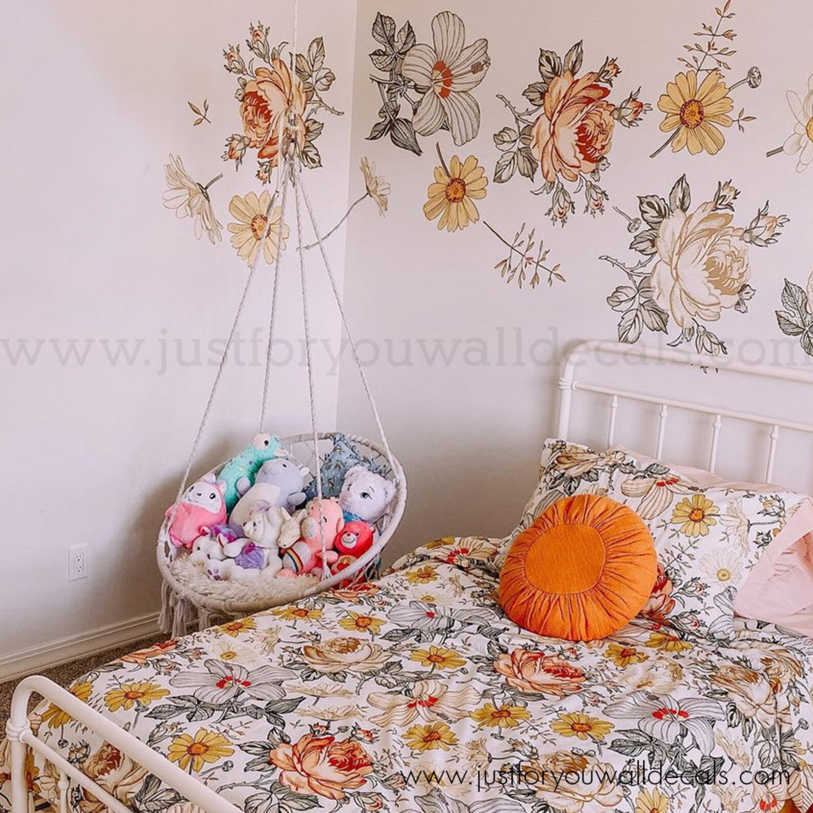 Flower Wall Decals Floral Wall Decals Nursery Wall Decal Etsy