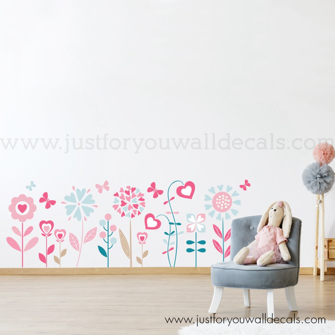 Flower Wall Decals Girls Room Wall Decal Teen Girl Room - Etsy