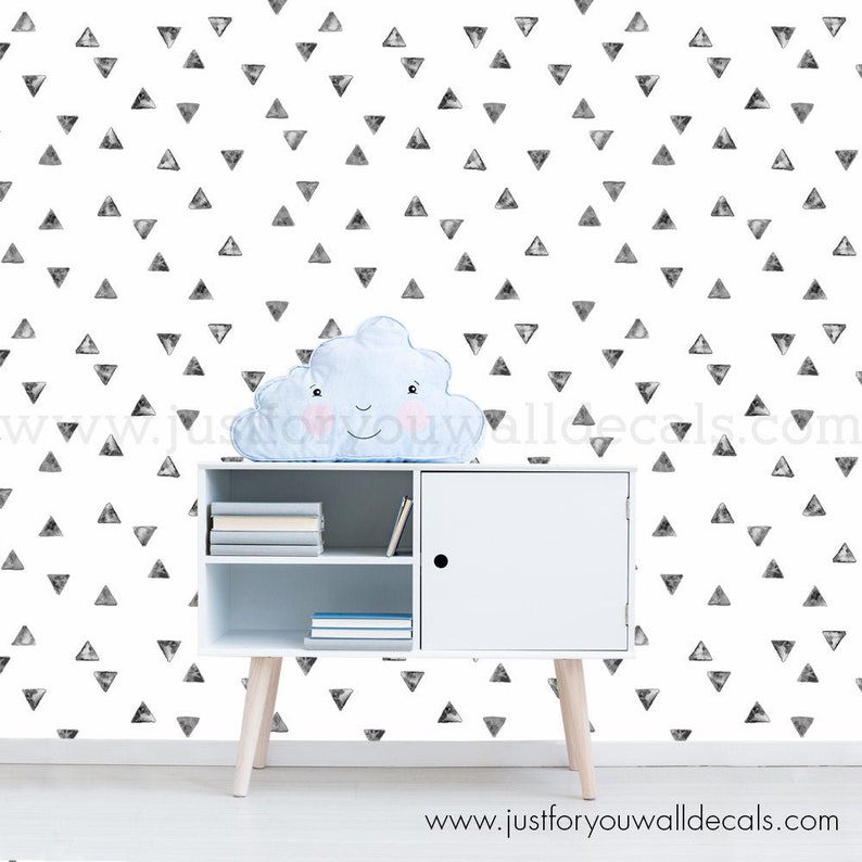 Black and White Wallpaper Kids Wallpaper Geometric Pattern Etsy Canada