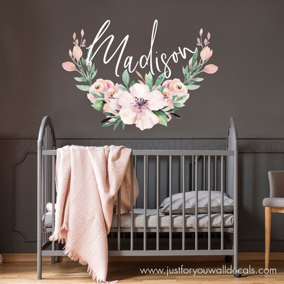 Dekoration 0014 Personalised Child Name Flower Kid Bedroom