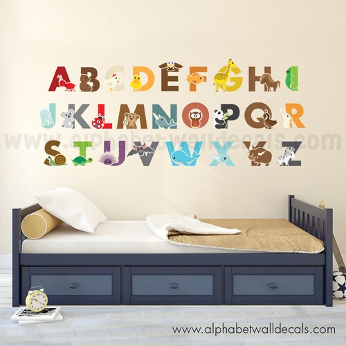 Alphabet Wall Decal Nursery Wall Decal Wall Decal Playroom Etsy Canada