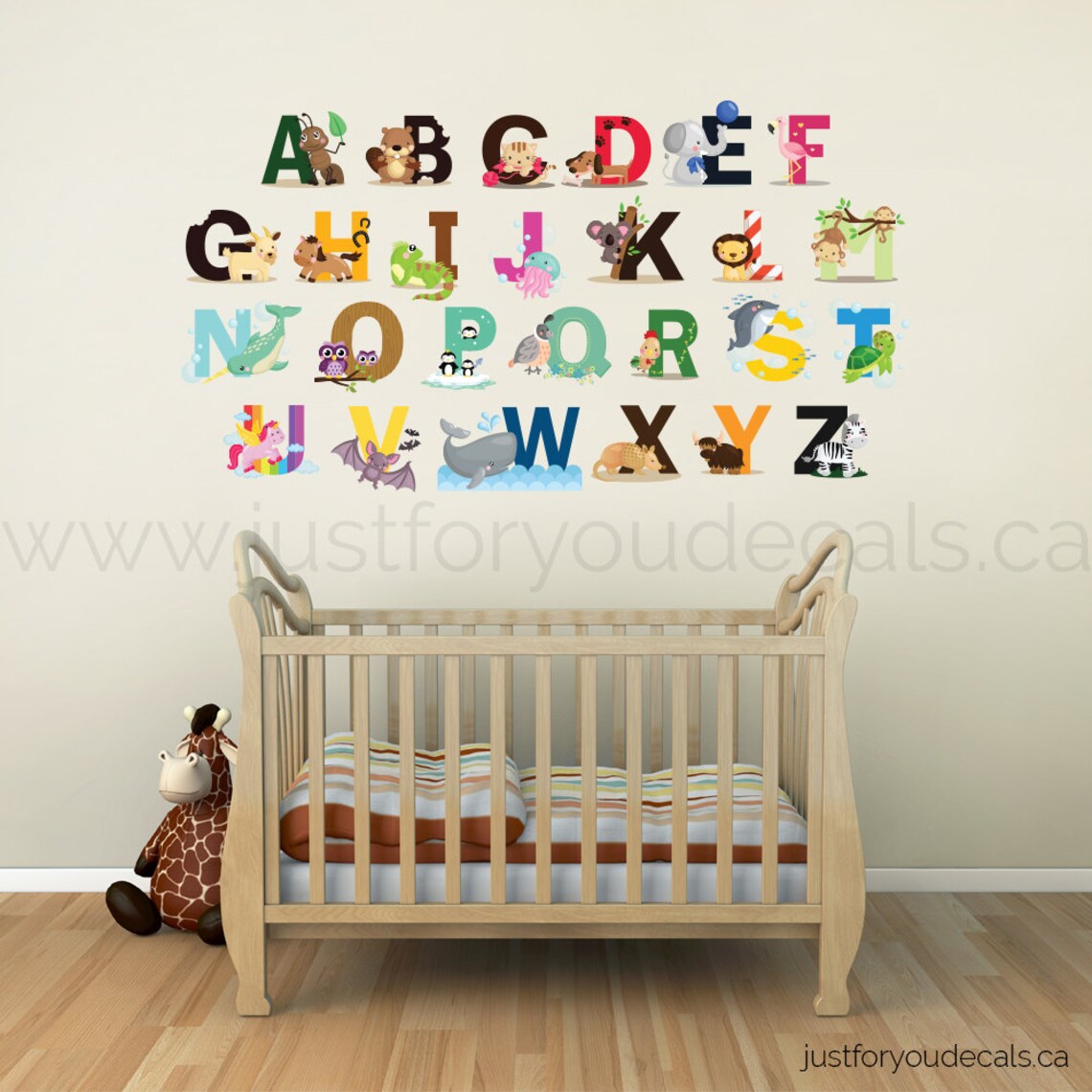 Alphabet Wall Decal Nursery Wall Decal Alphabet Wall Decal - Etsy