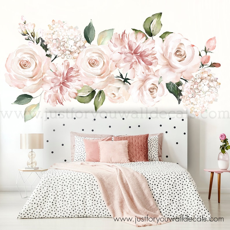 LARGE FLOWER SET Flower Wall Decal Floral Wall Decal Etsy