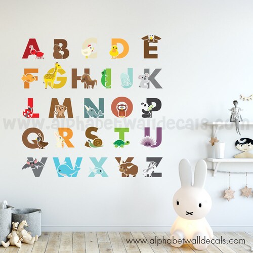 Alphabet Wall Decal Nursery Wall Decal Wall Decal Playroom Etsy Canada