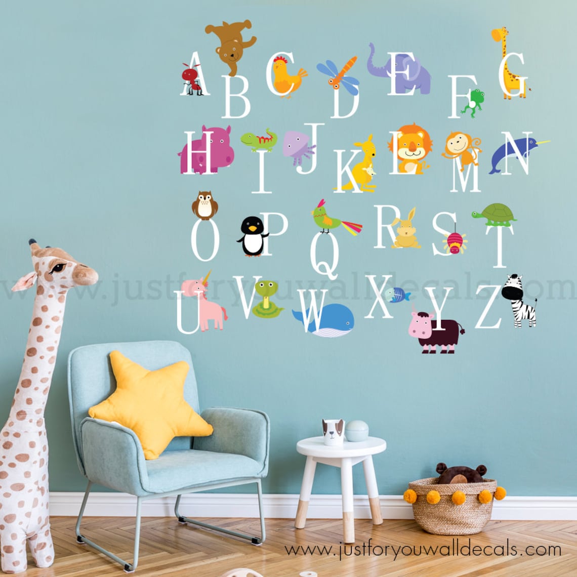 Alphabet Wall Decal Nursery Wall Decal Wall Decal Playroom | Etsy