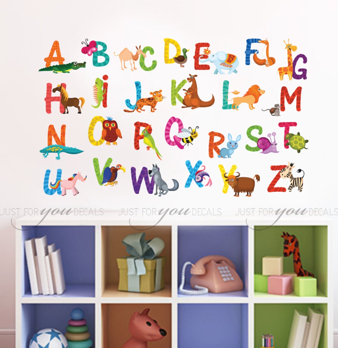 Alphabet Wall Decal Nursery Wall Decal Wall Decal Playroom Etsy