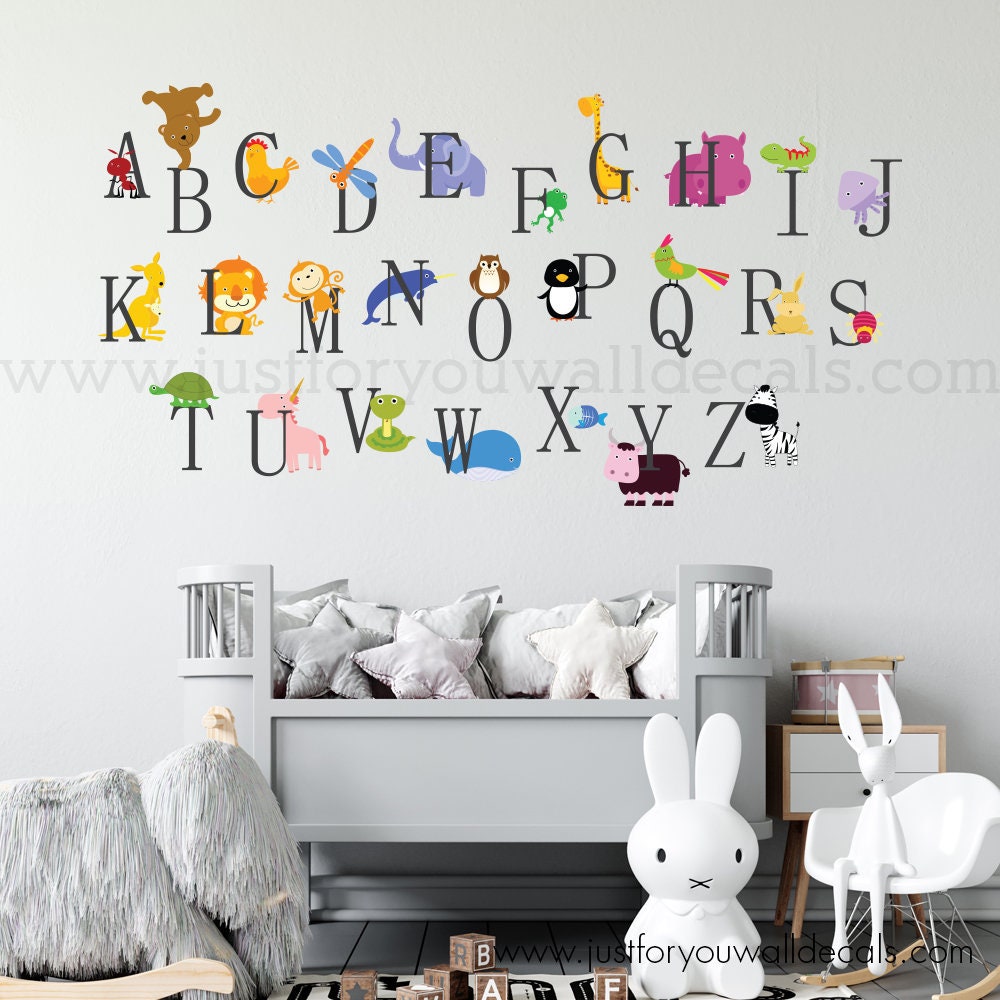 Alphabet Wall Decal Nursery Wall Decal Wall Decal Playroom | Etsy