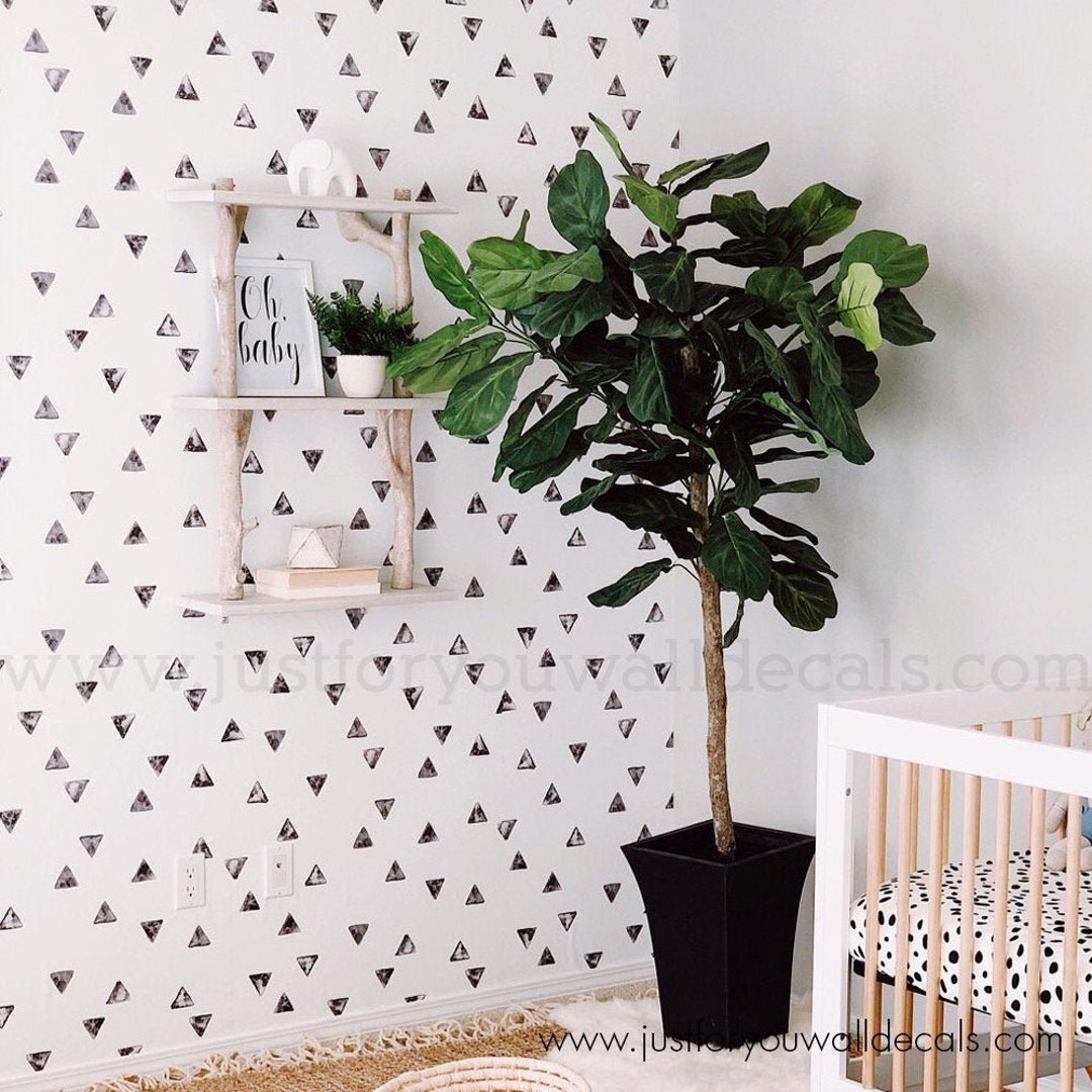 Black and White Wallpaper Boy Nursery Wallpaper Geometric - Etsy