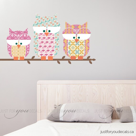 Nursery Wall Decal Owl Wall Decal Children's Room Wall Etsy
