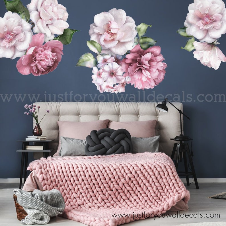 LARGE FLOWER SET Flower Wall Decal Floral Wall Decal Etsy