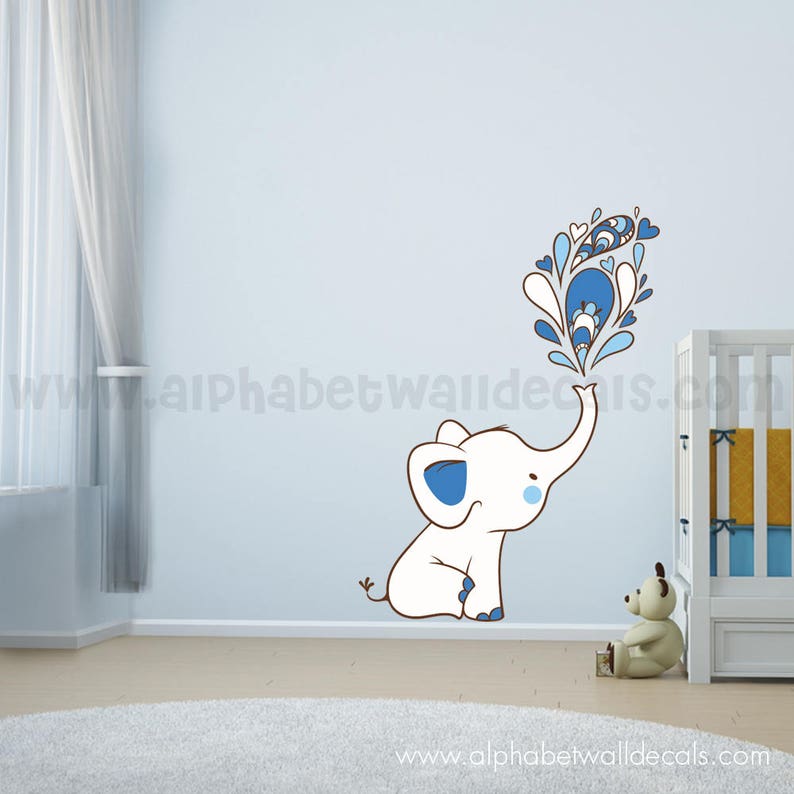 Elephant Wall Decal Nursery Wall Decal Playroom Wall Decal Etsy