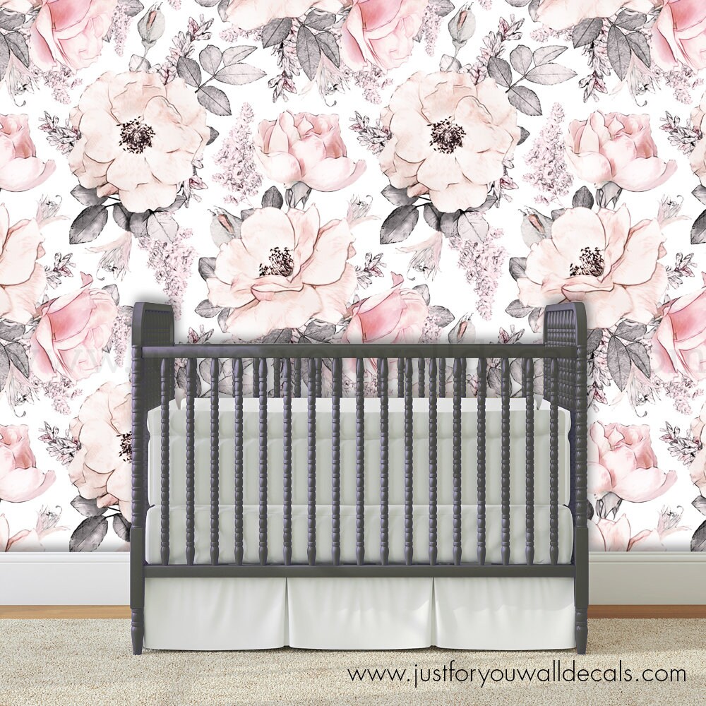 Floral Wallpaper Peony wallpaper Antique Rose Removable | Etsy