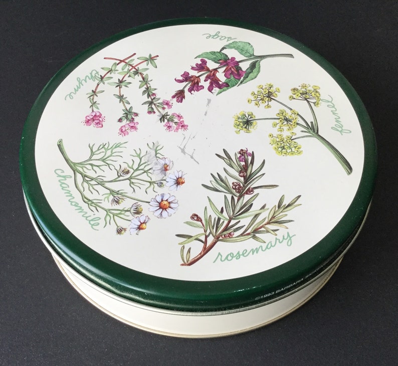 Vintage Herb Tin Canister Barbara Sickenberger Etsy