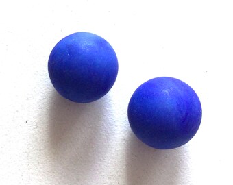 Two Vintage Cobalt Blue PeeWee Marbles, Collector’s Marbles