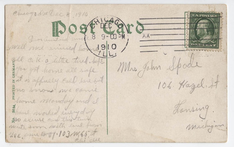 Corn Exchange National Bank vintage post card Chicago