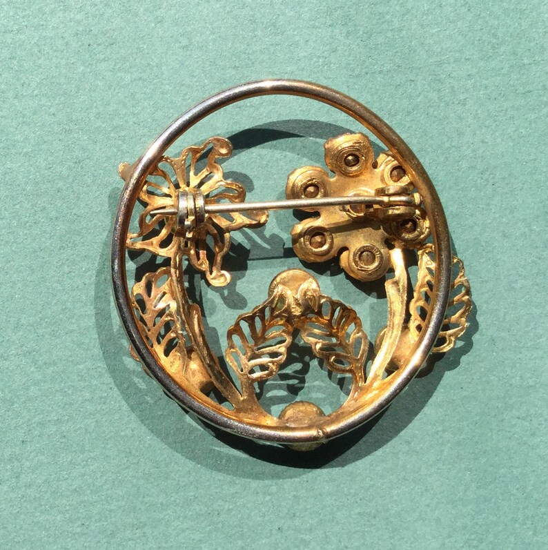 Birthstone Brooch Vintage Art Deco Style Brooch
