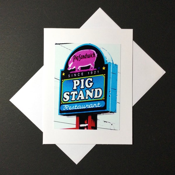 Calder Pig Stand No. 41, Beaumont Texas, Original Photograph Handmade Blank Greeting Card On White Stock