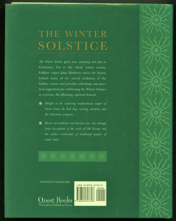 The Winter Solstice The Sacred Traditions Of Christmas John Matthews Vintage Book - 