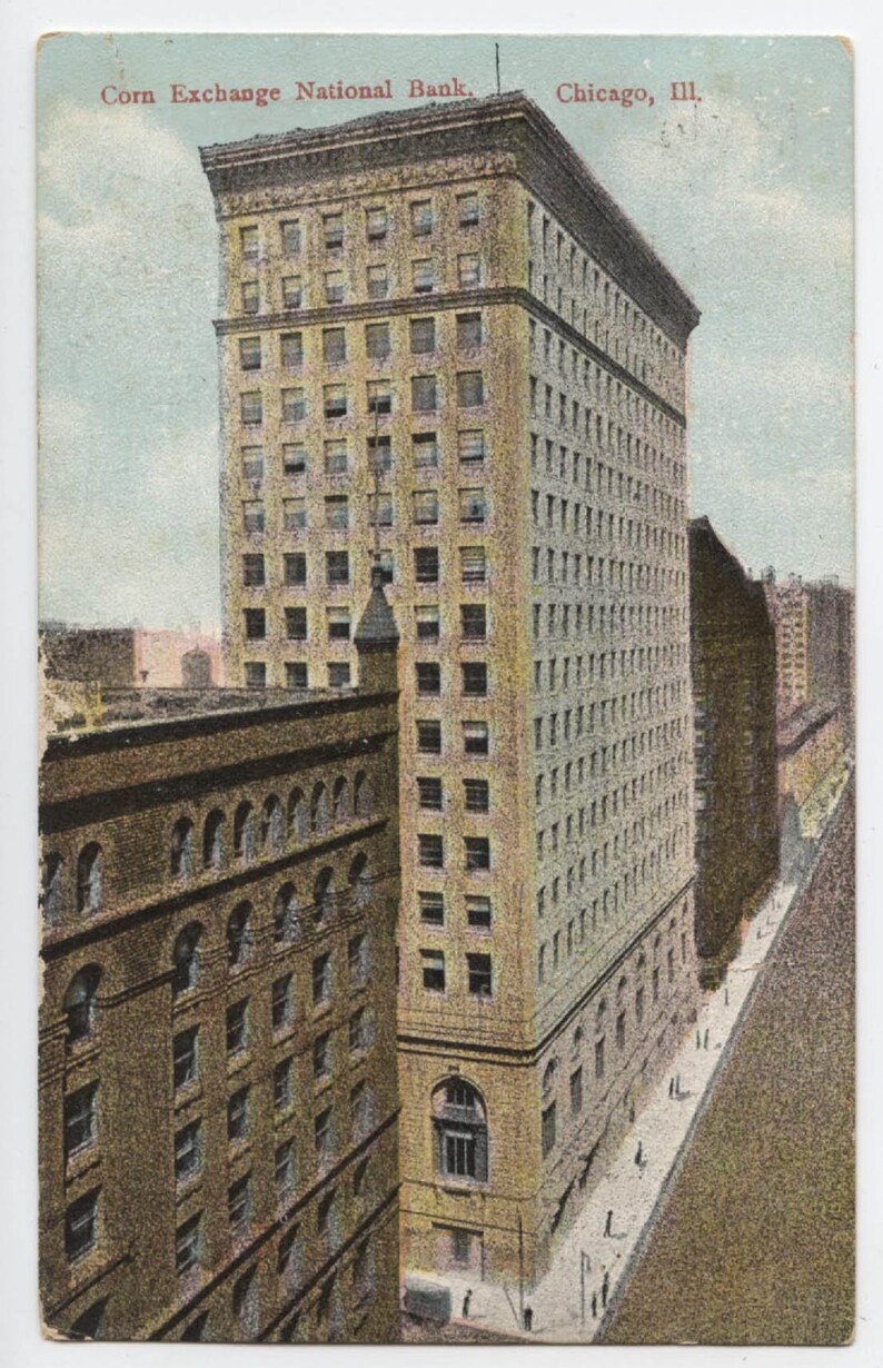 Corn Exchange National Bank vintage post card Chicago