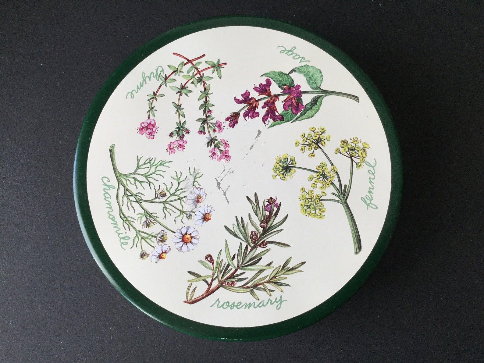 Vintage Herb Tin Canister Barbara Sickenberger Etsy