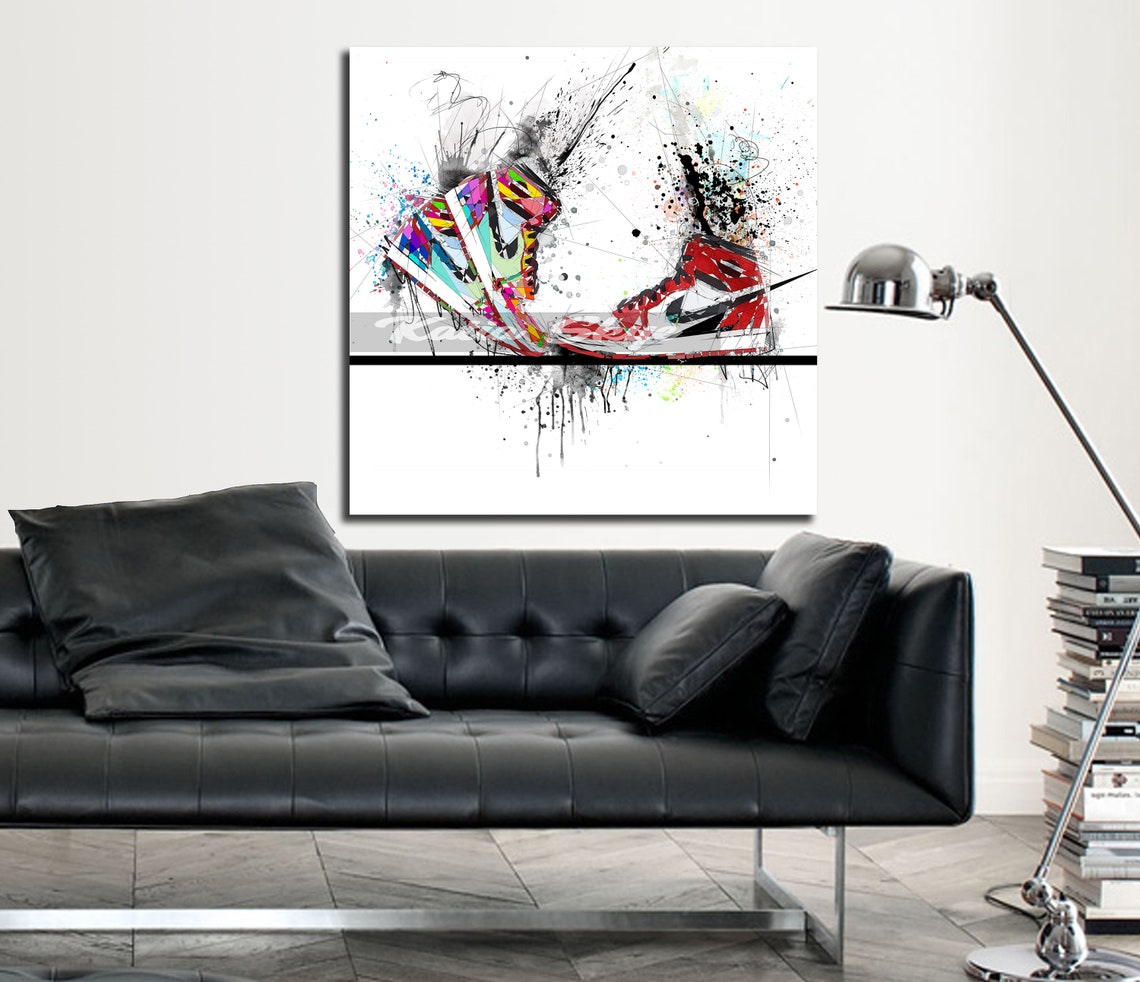 CANVAS PRINT Nike Air Jordans Kiss My Airs Shoes Art Kissing | Etsy