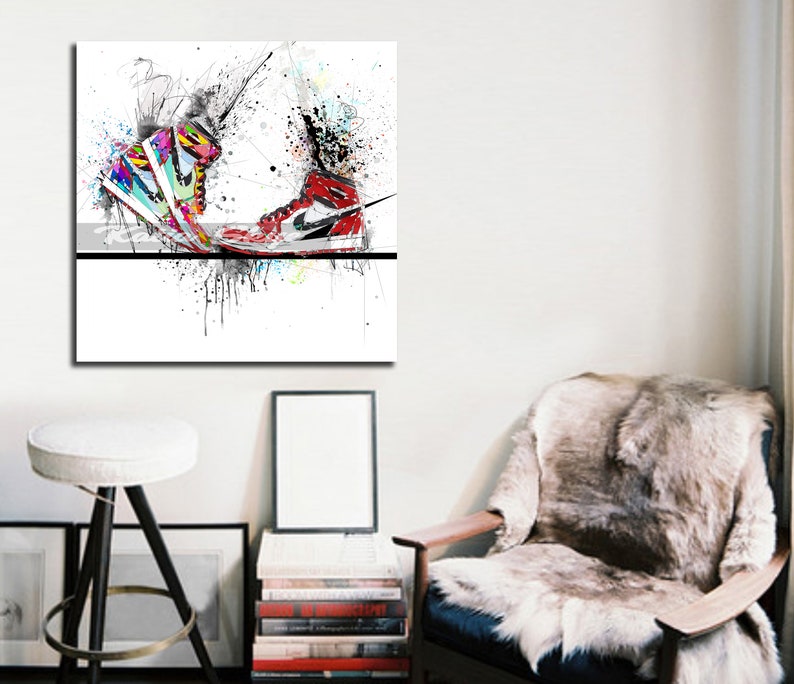 CANVAS PRINT Nike Air Jordans Kiss My Airs Shoes Art Kissing Etsy