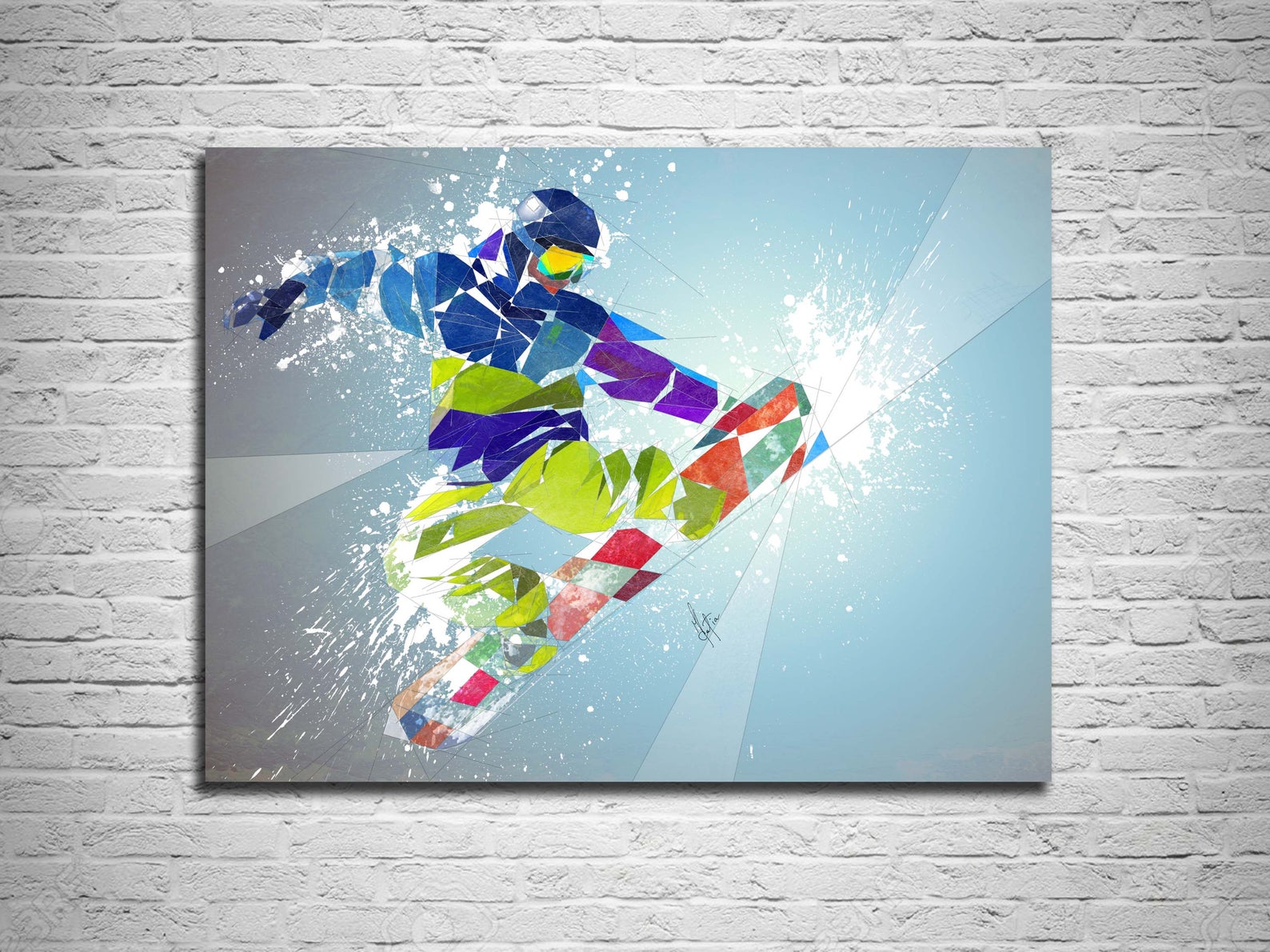 CANVAS PRINT Snowboarding Abstract Art Sports Illustration Etsy