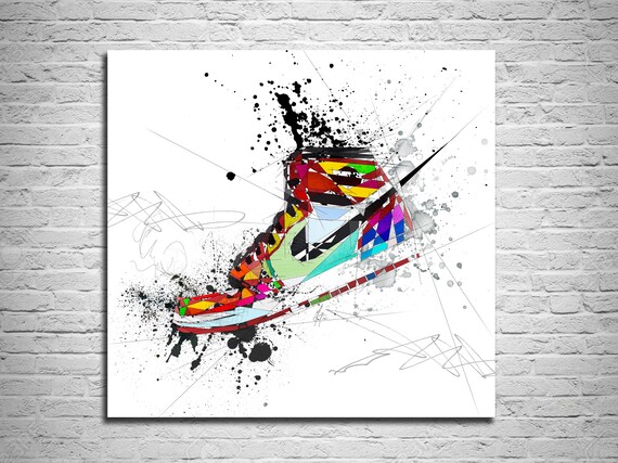 Canvas Print Basketball Shoes Art Print Sports Fan Gift Etsy