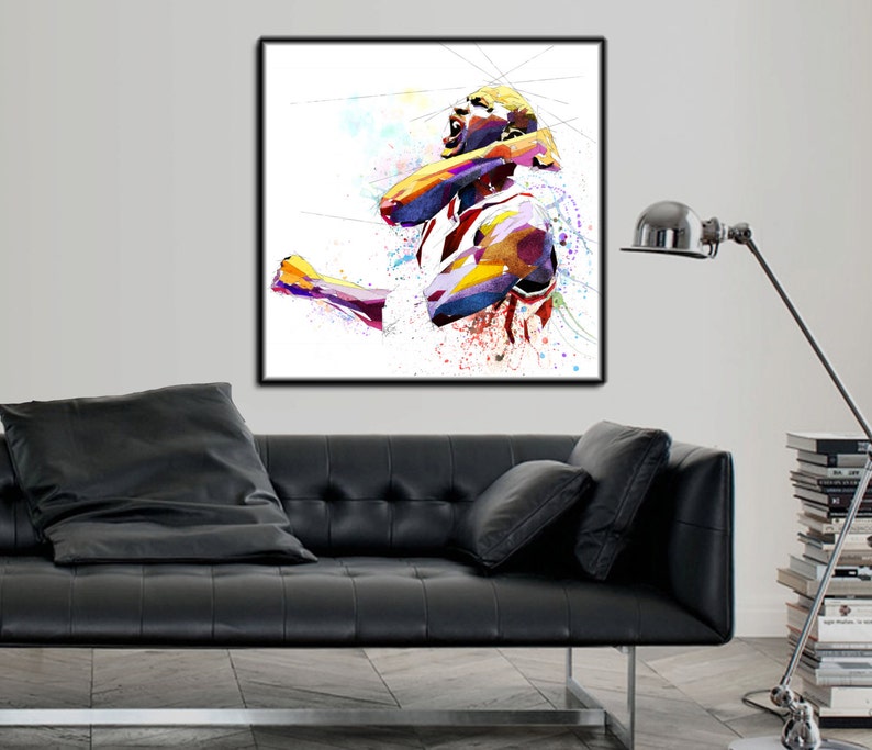 Sports Art Print Michael Jordan Basketball Poster Watercolor | Etsy