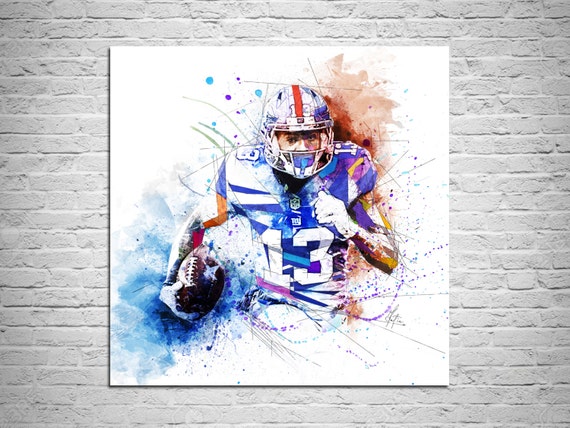 Canvas Print Odell Beckham Jr Football Art Print Sports Decor Etsy