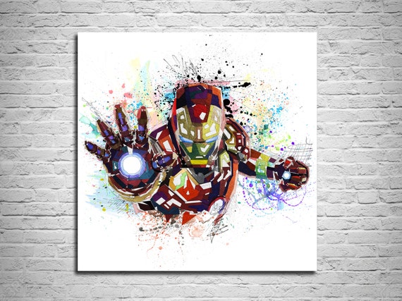 Canvas Print Ironman Art Superhero Poster Boys Room Decor Etsy