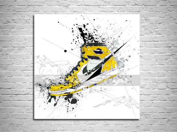 CANVAS PRINT Basketbalschoenen Art Print Air Jordans Kleur - Etsy Nederland