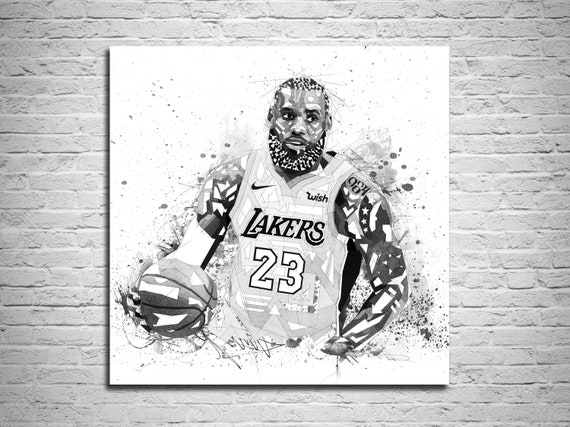 lebron james black and white poster