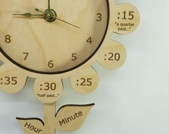 wooden clock for toddlers