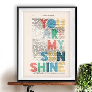 You Are My Sunshine Wall Art Print | Nursery Art | Rainbow Wall Art | Kids Posters