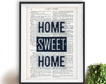 Home sweet home print Typographic Print quote decor typography art Minimalist Poster Nordic Art Black and white vintage Christmas Gift