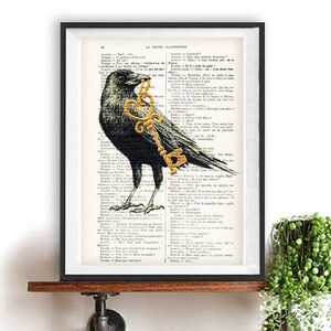 Bird with key, deviant art, pop art, art attack, art deco, wall art,abstract art,artist,banksy art,modern art,free shipping,craw, golden key