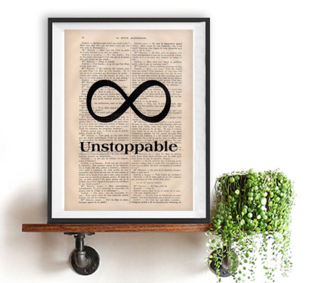 Unstoppable Spruch Infinity Sign Kunstdruck minimalistisches Etsy.de