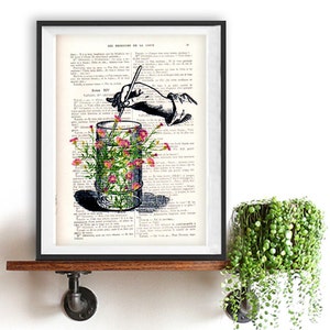 Stampa artistica di laboratorio, cimelio, laboratorio, scienza vintage, stampa floreale, arte murale, stampa vintage su carta riciclata, arte retrò