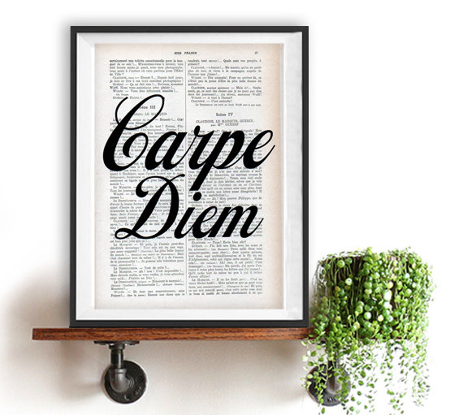 Carpe Diem Latin Print Inspirational Poster Typography Home Etsy