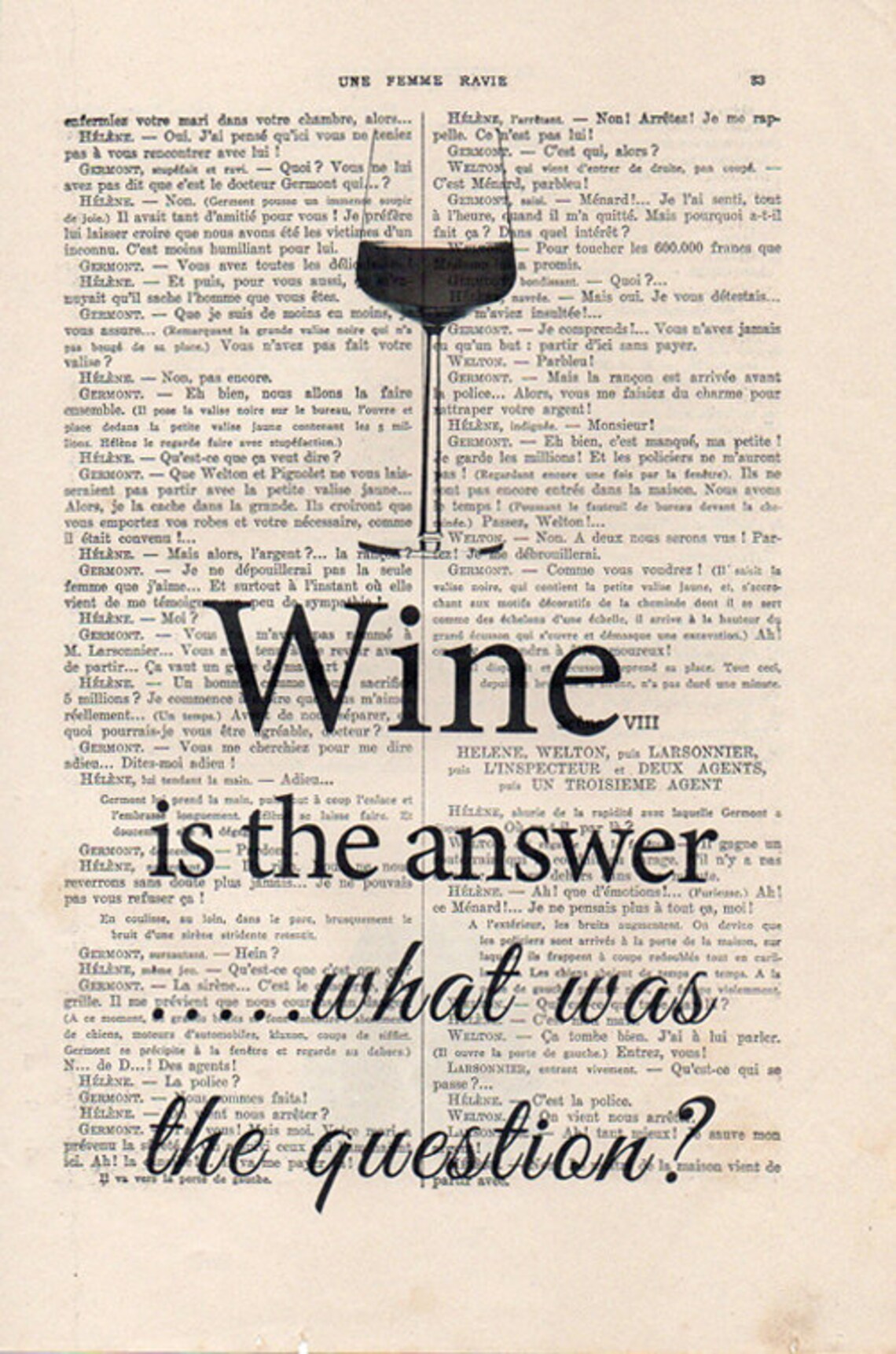Wine is the Answer What is the Question Print Typography - Etsy